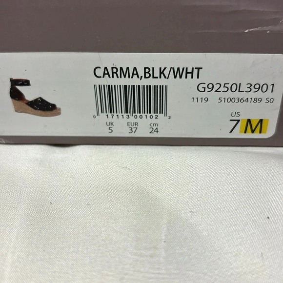 Franco Sarto Carma Black White Pony Calfhair Leather Wedge Sandals - Picture 13 of 13